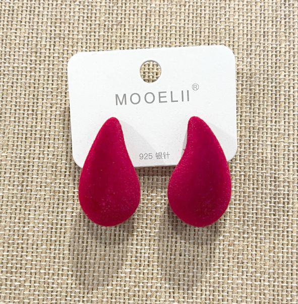 Earring - Red Velvet Teardrop - Findlay Rowe Designs