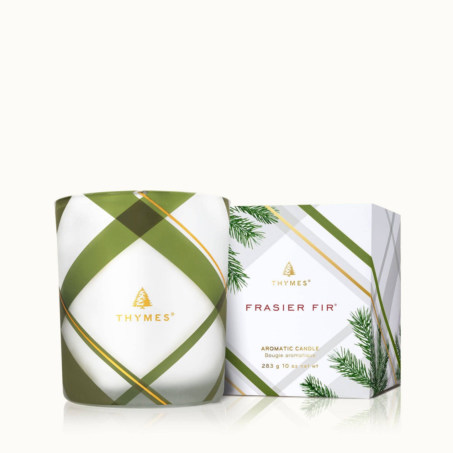 Frasier Fir Frosted Plaid Medium Candle - Findlay Rowe Designs