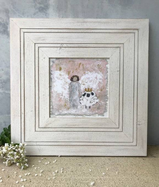 Angel with Lamb Wall Art - Findlay Rowe Designs