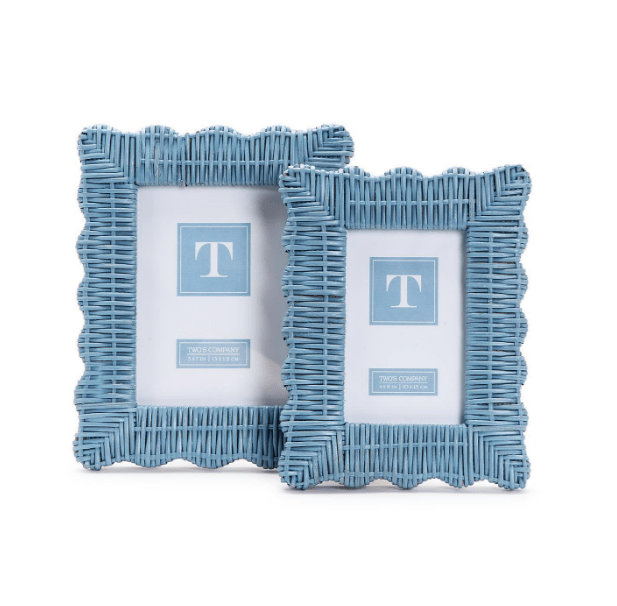 4x6/5x7 Frame - Wicker Scalloped - Blue