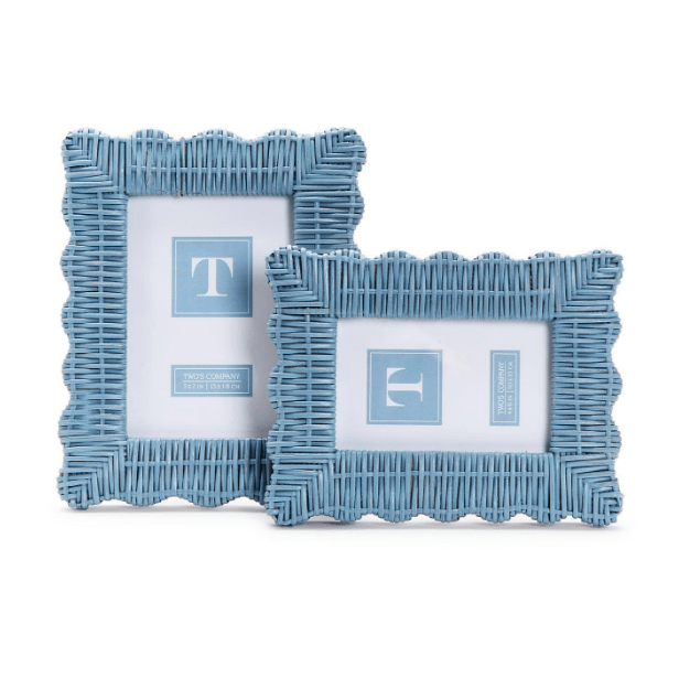 4x6/5x7 Frame - Wicker Scalloped - Blue