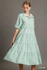 Dress - Jade Stripe Tiered A-Line Maxi