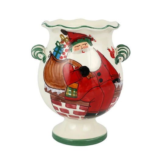 Vietri - Old St. Nick Handled Cachepot with Gifts - Findlay Rowe Designs