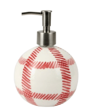 VIVA BY VIETRI - MISTLETOE PLAID SOAP DISPENSER - Findlay Rowe Designs