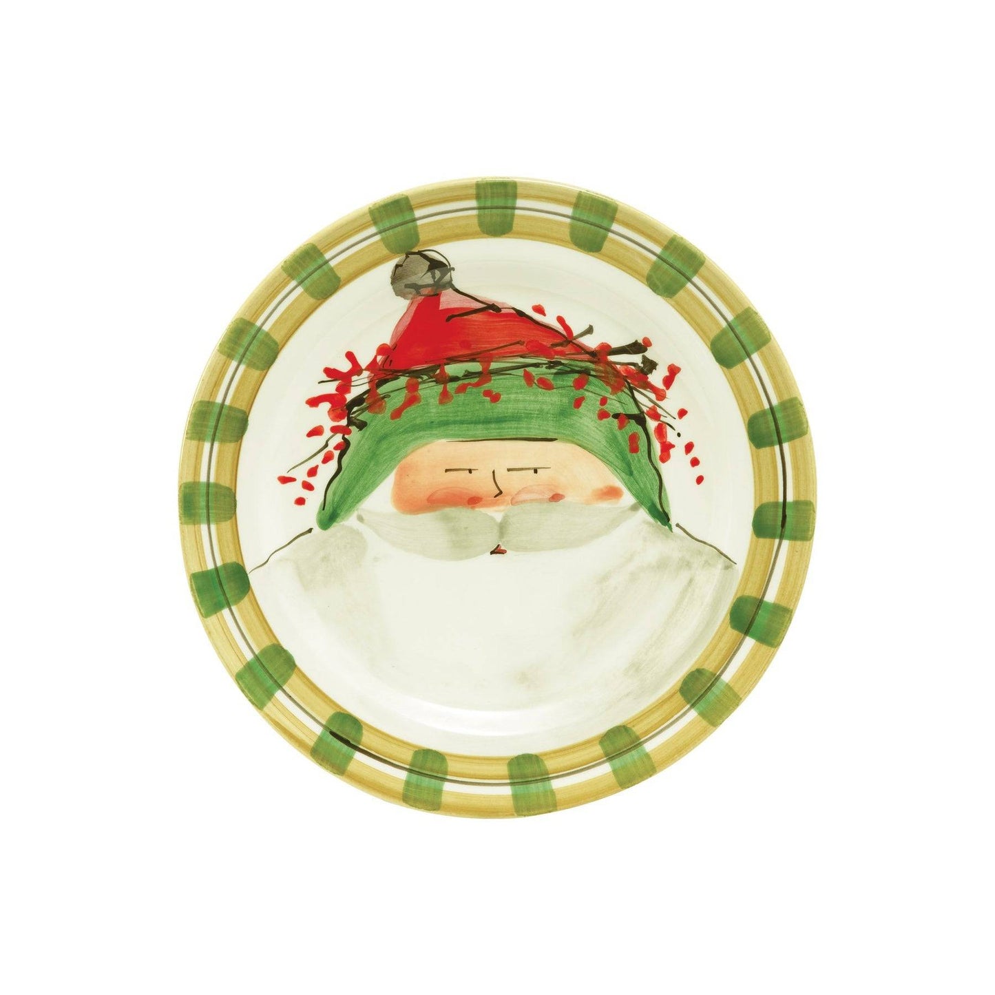 Vietri - Old St. Nick  Round Salad Plate - Green Hat - Findlay Rowe Designs