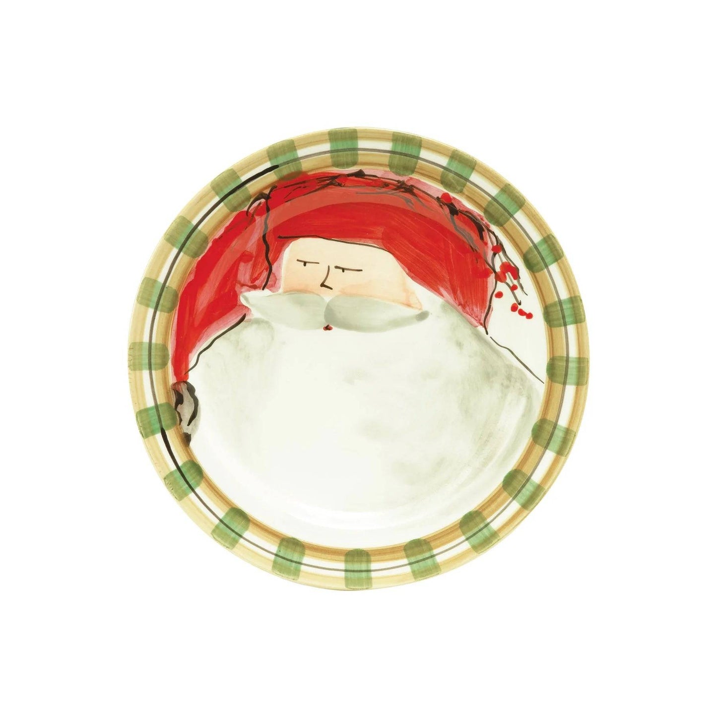 Vietri - Old St. Nick Round Salad Plate - Red Hat - Findlay Rowe Designs