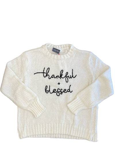 Wooden Ships - Thankful and Blessed crew snow white sweater - Findlay Rowe Designs