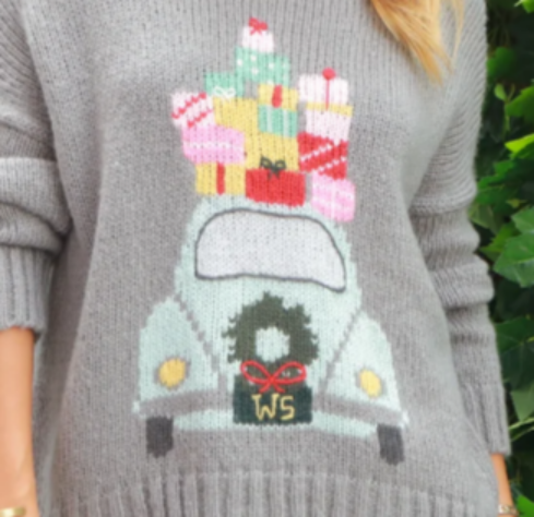 Clearance - Wooden Ships- Sweater - Wonderful Christmas Crew - Findlay Rowe Designs